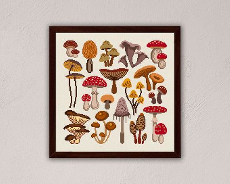 Autumn Embroidery, Embroidery Modern, Autumn Cross Stitch Patterns, Fall Cross Stitch, Woodland Art, Cross Stitch Patterns Free, Back Stitch, Modern Cross, Modern Cross Stitch