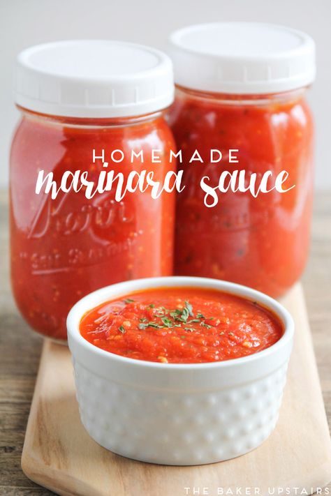 The Baker Upstairs: homemade marinara sauce Light Marinara Sauce, Freezer Stocking, Current Recipes, Tomato Sauces, Homemade Marinara Sauce, Marinara Sauce Recipe, Pantry Food, Homemade Foods, Homemade Pantry