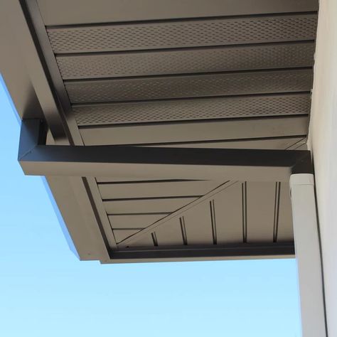 Decorative Soffit Ideas, Facia And Soffit Ideas, House Eaves Exterior, Brown Soffit And Fascia, Black Soffit And Fascia Grey Siding, Fascia And Soffit Colors, Bronze Soffit And Fascia, Fascia And Soffit Ideas, Painting Soffit And Fascia