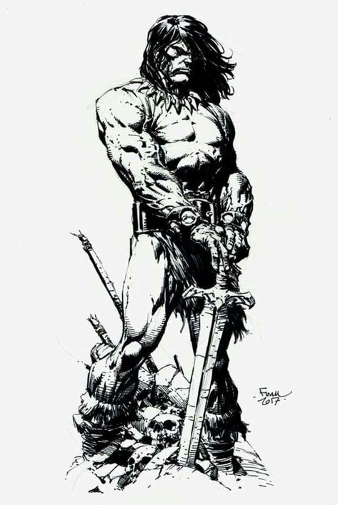 Conan Tumblr, 2024 Sketchbook, Conan The Barbarian Comic, Robert E Howard, David Finch, Warriors Illustration, Conan Comics, Black And White Comics, John Buscema