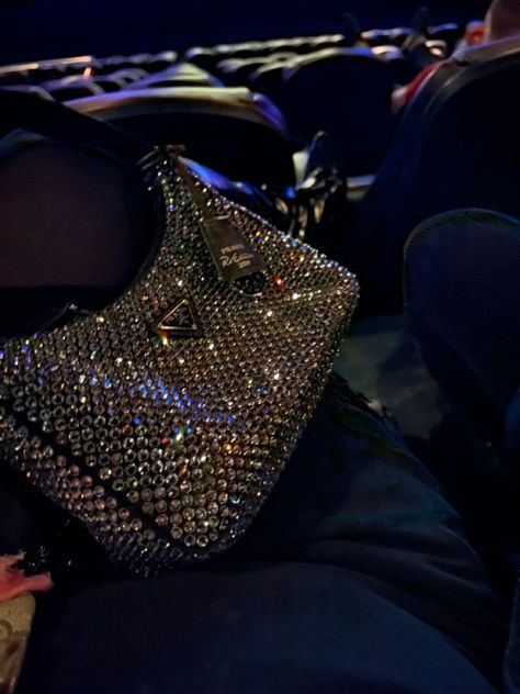 Prada Crystal Bag Outfit, Prada Sparkle Bag, Prada Crystal Bag, Luxury Haul, Prada Bag Black, Sparkle Bag, Prada Galleria Bag, Expensive Bag, Crystal Bags