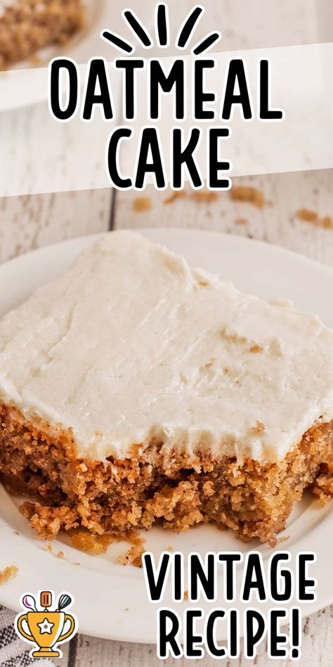 Enjoy a warm, moist Old-Fashioned Oatmeal Cake made with simple ingredients. Perfect for family gatherings or a cozy dessert at home! Oatmeal Cake With Caramel Icing, Old Fashioned Desserts Grandmothers, Oatmeal Cake Recipe Easy, Oatmeal Cake Old Fashioned, Easy Oatmeal Cake Recipe, Oatmeal Desserts, Easter Meals, Oatmeal Dessert, Old Cake