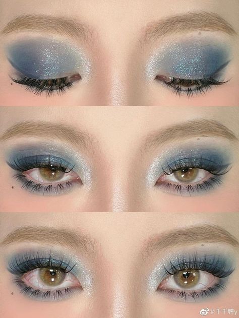 𝐶𝑟𝑒𝑑𝑖𝑡𝑠 𝑡𝑜 𝑜𝑤𝑛𝑒𝑟!🤍 Sea Eye Makeup, Makeup Tuts, Douyin Makeup, Makeup Books, Doll Eye Makeup, Face Art Makeup, Eye Makeup Techniques, Magical Makeup, Swag Makeup