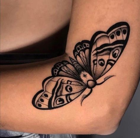 Black And Gray Moth Tattoo, Butterfly Heart Tattoo, Sleeve Filler, Moth Tattoo Design, Whimsical Tattoos, Wrist Tattoo Designs, American Traditional Tattoo Ideas, Traditional Tattoo Ideas, Tattoo Old School