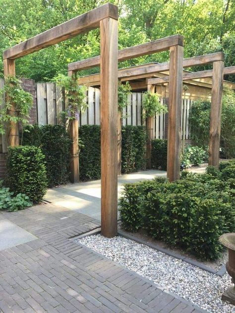 Woods Backyard, Pergola Modern, Modern Pergola Designs, Moderne Have, The Woods, Landscaping Diy, Modern Pergola, Pergola Garden, Pergola Design