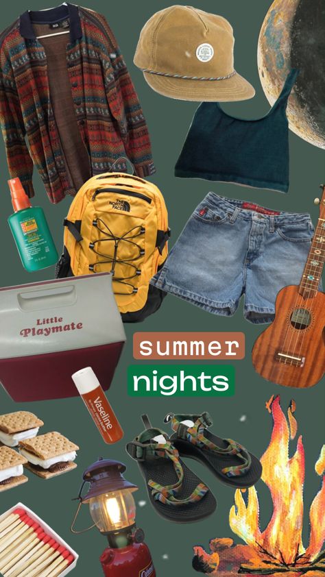 summer nights by the campfire 🔥🏕️ #summer #nature #granola #granolagirl #pinterest #shuffleslay #shuffleinspo #shufflefyp #shuffleaesthetic #fyp #outfitinspo #shufflesapp #collageart #summermoodboard Campfire Outfit Summer, Summer Camp Fits, Campfire Outfit, Campfire Outfits, Cute Granola Outfits, Camp Fits, Hippie Boho Outfits, Granola Vibes, Camping Fits