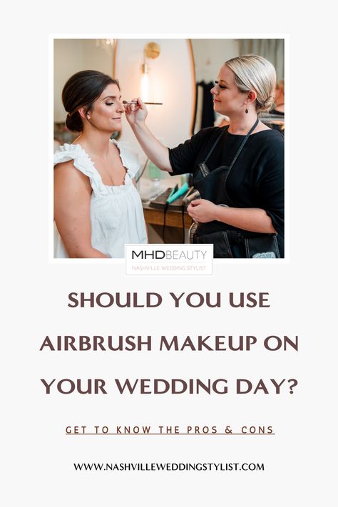 With airbrush makeup being all the buzz right now, it's time to get to know the pros and cons of this technique before deciding to use it for your wedding day glam. After all it's only just one of the most important days of your life! Read all about it in our new blog! #nashvilewedding #nashvilleweddingmakeup #airbrushmakeup #tnweddings Airbrush Makeup Vs Traditional Make Up, Airbrush Vs Traditional Makeup, Airbrush Makeup Wedding, Normal Makeup, Wedding Day Makeup, Wedding Stylist, Airbrush Makeup, Nashville Wedding, Day Makeup