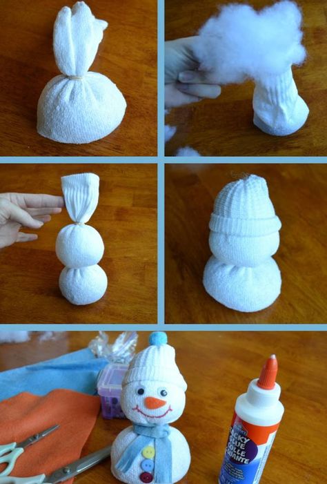 Winter basteln mit Kindern - 6 Ideen für Winterbasteleien im Januar Sock Snowman, Felt Snowman, Winter Kindergarten, Christmas Crafts For Kids To Make, Diy Snowman, Fish Crafts, Holiday Crafts For Kids, Cadeau Diy, Snowman Crafts