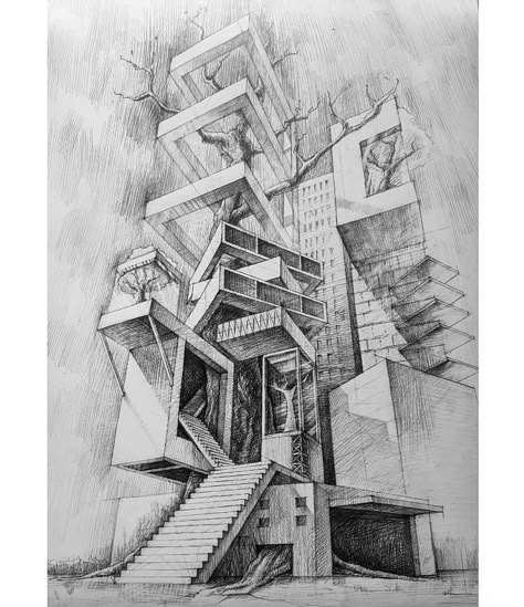 Draw Like An Architect, 2d Composition, Temporary Architecture, Architecture Drawing Presentation, Interior Drawing, Architecture Blueprints, Interior Architecture Drawing, Architectural Sketches, Architect Design House