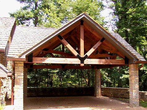 Timber framed carport Carport Addition, Carport Ideas, Covered Parking, White Pergola, Carport Plans, Garage Addition, Porch Sitting, Carport Garage, Carport Designs