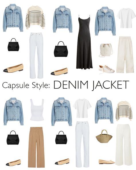 Denim Jacket Outfit Women, Capsule Wardrobe Women, Look Boho Chic, Light Denim Jacket, Jacket Outfit Women, Denim Jacket Outfit, Fashion Capsule Wardrobe, Holiday Packing, Spring Capsule