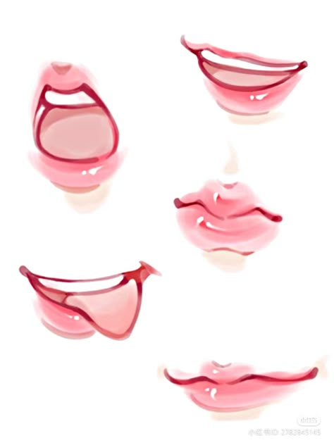 Cute Mouth Drawing, Mouth Art Reference, Lip Drawing Reference, Mouth Reference Drawing, Lips Drawing Reference, Lips Drawings, Drawing Mouths, Lips Reference, Mouth Drawing Reference