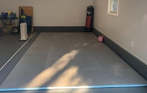 Easy Garage Gym Flooring Guide: Pros, Cons & Tips Garage Gym Flooring, Gym Flooring Rubber, Gym Floor Mat, Home Gym Flooring, Interlocking Foam Tiles, Foam Tiles, Gym Mats, Garage Gym, Foam Mats