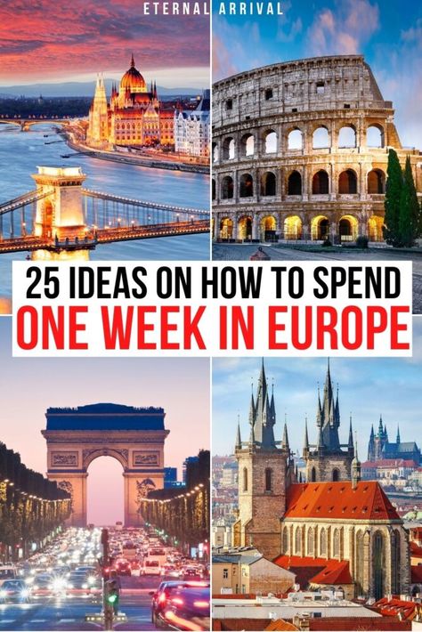 1 Week In Europe, One Week In Europe, Where To Go In Europe, Europe Itinerary, European Itineraries, Itinerary Ideas, Spain Itinerary, France Itinerary, Adventure Backpack