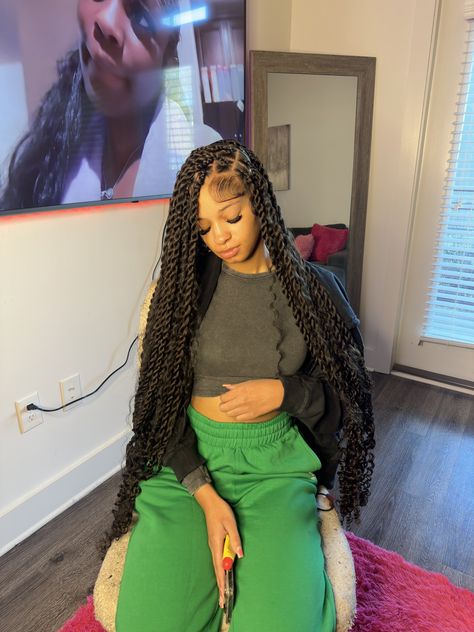 How To Do Boho Passion Twists, Large Boho Passion Twists, Passion Twists Hairstyle Long Color, Long Passion Twist With Color, Blue And Black Passion Twist, Jumbo Island Twist, Bohemian Twists, Braided Hairstyles For Teens, Black Kids Hairstyles