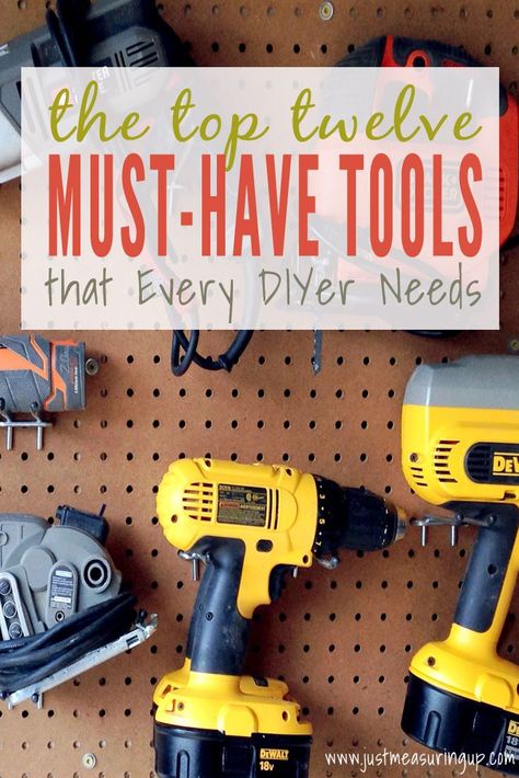 Top 12 must-have tools every DIYer needs Used Woodworking Tools, Woodworking Tools Storage, Essential Woodworking Tools, Woodworking Tools Workshop, Woodworking Machinery, Must Have Tools, Woodworking Jigs, Woodworking Bench, Home Tools