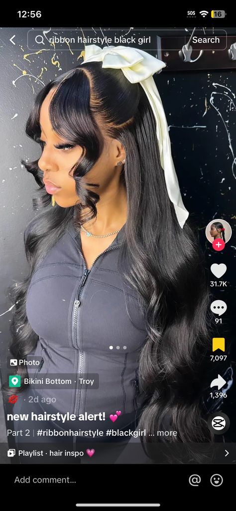 Frontal Side Part With Braid, Now Hairstyle Wig, Hairtyles Girl Black Wig, How Hairstyle Black Women, Bow Lace Front Wig, Back To School Hairstyles Senior Year, The Bow Hairstyle, Hair Styles Wigs Black Women, Hairstyles For Weave