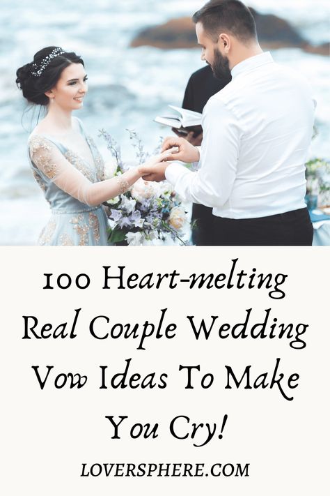 100 Heartfelt Wedding Vows For Him To Make Him Cry - Lover Sphere Traditional Vows, Wedding Vows That Make You Cry, Vows For Him, Unique Wedding Vows, Wedding Vows For Him, Marriage Promises, Wedding Vows Quotes, Writing Wedding Vows, Writing Vows