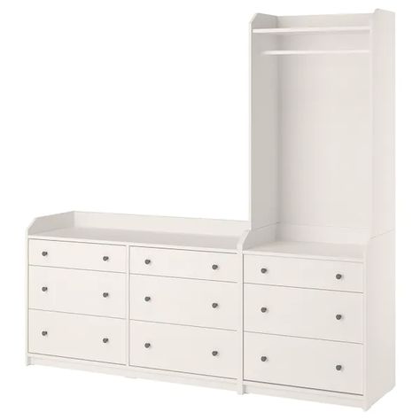 HAUGA Storage combination, white, 817/8x783/8" - IKEA Ikea Hauga, Ikea Chest Of Drawers, Smart Bedroom, Home Ikea, Apartment Design Ideas, Wide Chest Of Drawers, Open Wardrobe, Painted Drawers, Office Guest Room