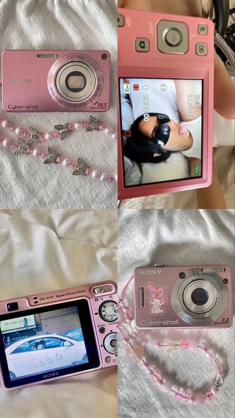 2000 Camera Aesthetic, Coquette Digital Camera, Pink Digital Camera, Sony Cybershot Camera Pink, Digital Cameras 2000s, Digi Camera, Camera Decor, Camkory Digital Camera, Instax Mini Camera