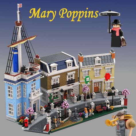 LEGO IDEAS - Mary Poppins, Cherry Tree Lane Disney Lego Sets, Cherry Tree Lane, Michael Banks, Lego Technic Sets, Lego Disney Princess, Amazing Lego Creations, Lego Creative, Lego Room, Film Disney