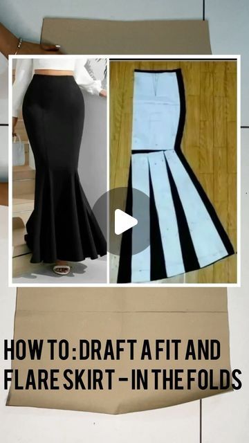 Basic Skirt Pattern How To Make, Cocoa Nails, Mermaid Skirt Pattern, Flared Skirt Pattern, Long Flare Skirt, Long Skirt Pattern, Diy Clothes Patterns, Godet Skirt, African Skirts