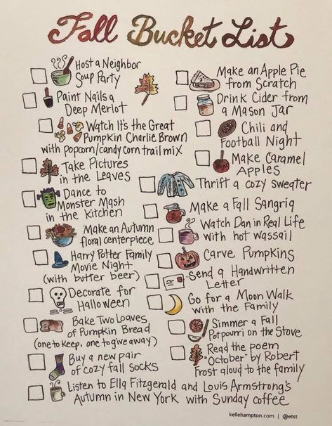 Fall bucket list Herbst Bucket List, Fall Mood Board, Fun Fall Activities, Fall Bucket List, Fall Inspo, Tapeta Pro Iphone, Fall Feels, Autumn Activities, Autumn Aesthetic