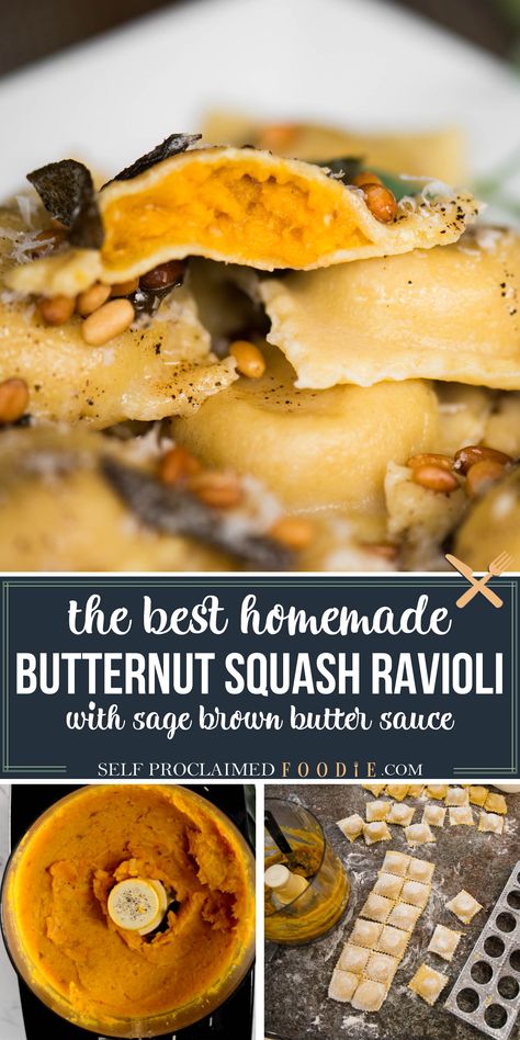 Butter Sage Sauce, Brown Butter Sage Sauce, Brown Butter Sage, Homemade Pasta Dough, Sage Sauce, Squash Ravioli, Ravioli Pasta, Homemade Pasta Recipe, Brown Butter Sauce