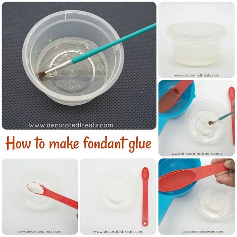 How to Make Fondant Glue Fondant Glue, Cake Decorating Simple, Glue Recipe, Shoes Tutorial, Fondant Tips, Homemade Fondant, Cake With Fondant, Making Fondant, Fondant Recipe