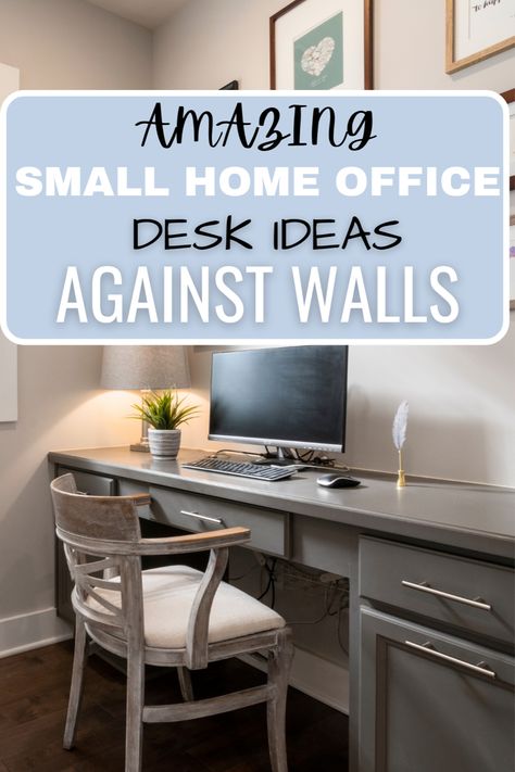 HEY EVERYONE! WE ARE SO EXCITED TO SHARE SOME AMAZING SMALL HOME OFFICE DESK IDEAS FOR YOU ALL! WE HAVE ALL DIFFERENT LAYOUTS FOR YOUR WORK SPACE THAT WILL HELP YOU WITH ORGANIZATION AS WELL AS SOME SPACE SAVING OPTIONS! WE HOPE YOU LOVE THESE IDEAS AND CREATE A BEAUTIFUL OFFICE SPACE! #IDEAS #ORGANIZING #SETUP #AGAINSTWALL #FACINGWINDOW #DIY #DECOR #FACINGDOOR #SMALLHOMEOFFICE Desk In Den Work Spaces, Small Desk For Home Office, Home Office Functional, Small Office With Sitting Area, Printing Station Home Office, 8 X 10 Office Layout, Home Office Desk Two Monitors, Office Desk Facing Wall, Inexpensive Home Office Ideas