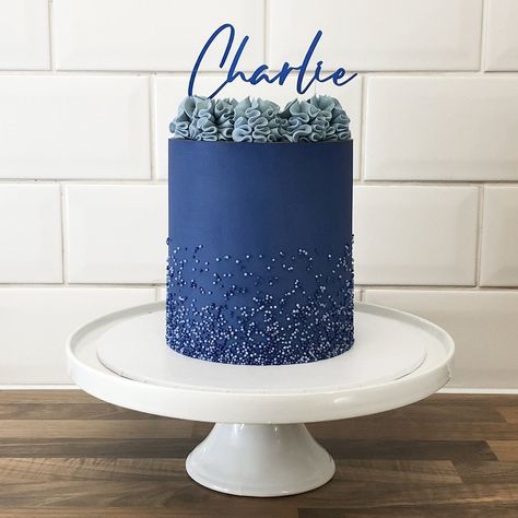 Blue Themed Cake For Men, Simple Man Cake, Simple Blue Cake For Men, Dark Blue Cake For Men, Mens Birthday Cake Simple Blue, Navy Blue Cake For Men, Blue Cakes For Men, Men Birthday Party Ideas Decoration Blue, Cake For Men Simple