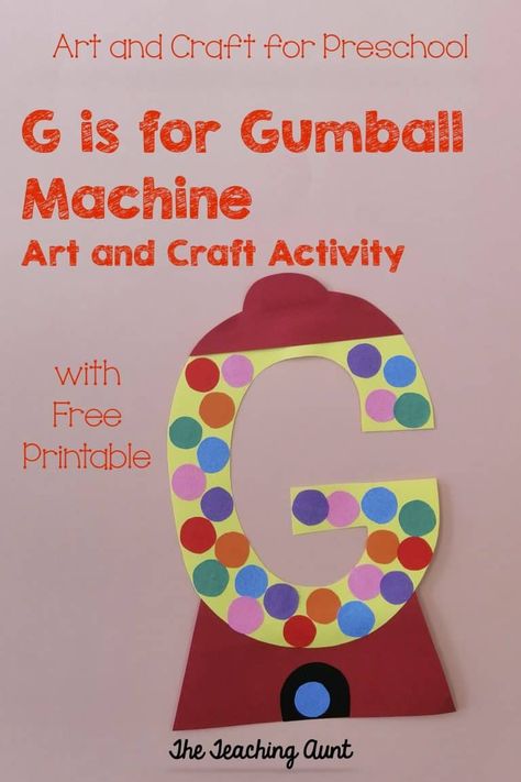 Letter G Projects For Preschool, G Letter Craft Preschool, G Art For Preschool, Letter G Art Preschool, Letter G Is For, G Is For Gumball Craft, Letter G Crafts For Kindergarten, G Is For, G Is For Gumball