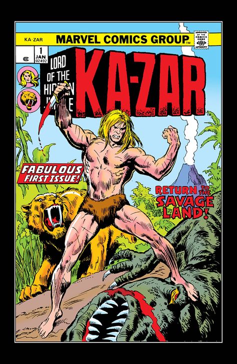 Ka-Zar (1974-1977) #1 Arte Nerd, Marvel Comics Covers, Silver Age Comics, John Buscema, Classic Comic Books, Lucky Luke, Frank Frazetta, Nick Fury, Fantasy Comics