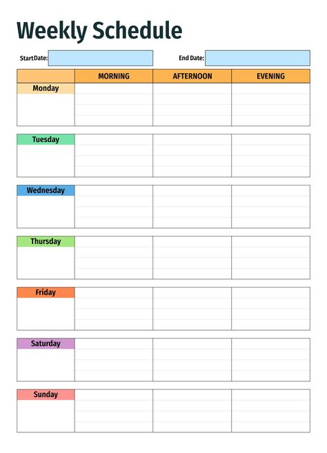 Weekday Schedule Template, Free Printable Weekly Work Schedule Templates, Free Schedule Template, Blank Daily Schedule Printable, Free Printable Weekly Schedule Templates, My Schedule Template, Free Printable Daily Schedule Templates, Weekly Schedule Ideas, Weekly Routine Schedule