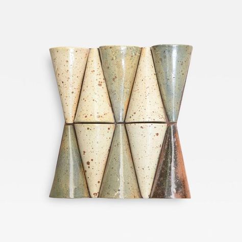 Pierre Digan - Ceramic Wall Sculpture by Pierre Digan, France, 1970s Pottery Materials, Interior Art Installation, Ceramic Wall Installation, Ceramic Wall Art Sculpture, Ceramic Wall Sculpture, Wooden Vase, Material Textures, Art Sculpture, Tile Work