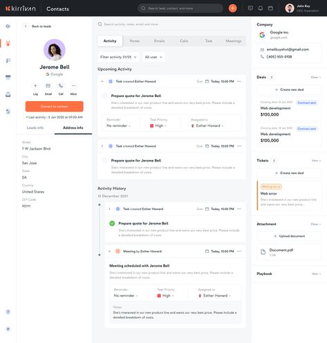 Kirrivan CRM - Lead Details designed by Bagus Fikri for Fikri Studio - SaaS UI/UX Design Agency. Connect with them on Dribbble; the global community for designers and creative professionals. Web Application Design, Ux App Design, Card Ui, Food Logo Design, Crm System, Application Design, Dashboard Design, Ui Design Inspiration, How To Make Logo