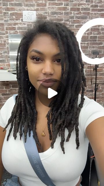 JEM’s locs & more 🌟 on Instagram: "🤎" Dyed Loc Tips Black Women, Halo Braid On Locs, Goddess Locs Over Real Locs, Wick Locs On Women, Loc Stages Black Women, Braid Out On Locs, Faux Locs Over Locs, Loc Progression, Messy Locs Black Women