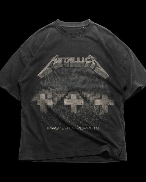 Vintage Metallica t-shirt design Master of puppet This design is made using a Metalica album cover design with some modifications. In this design to achieve this quality, I used some advanced techniques that are used by Metalica. and this design made for just showcasing the skill sets. Disclaimer (This design is not for sale and it's not an official Metalica design.) #graphicdesign #merchdesign #2024 #tshirtdesign #tshirtprinting #tshirtlovers #photoshopdesign #adobe #creativecloud #tonmoy_g... Metallica Shirt Aesthetic, Metallica Shirts, Metallica Merch, Metallica Black Album, Metallica Master Of Puppets, Metal T Shirt, Metallica Shirt, Heavy Metal Fashion, Metallica T Shirt