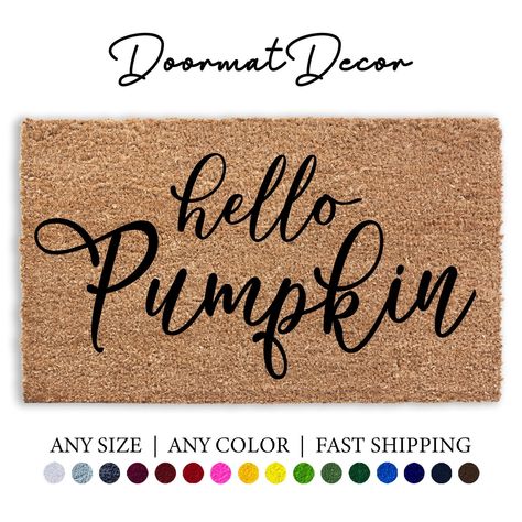 Funny Welcome Mat, Outdoor Entryway, Christmas Holiday Decor, Front Door Rug, Door Rug, Hello Pumpkin, Funny Doormats, Coir Doormat, Door Rugs