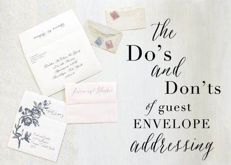 How To Address Your Wedding Invites | Our Tried and True Do's & Don'ts for Guest Envelope Addressing Envelope Addressing, Wedding Invitation Envelopes Address, Informal Wedding Invitations, Addressing Invitations, Wedding Invitations Envelopes, Invitation Etiquette, Addressing Wedding Invitations, Formal Wedding Invitations, Wedding Address