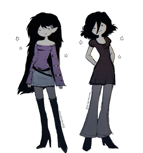 Marceline Outfits, Adveture Time, Marceline And Bubblegum, Marceline The Vampire Queen, Adventure Time Cartoon, Adventure Time Marceline, Vampire Queen, Characters Inspiration Drawing, Princess Bubblegum