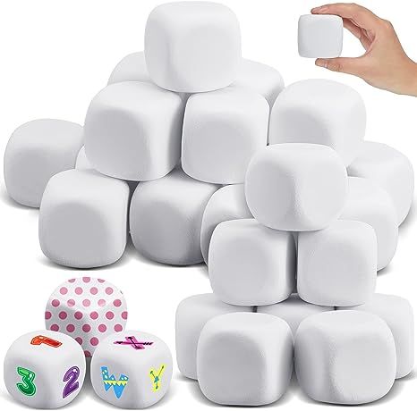 50 Pcs White Blank Dice Eva Foam Dice 1.96 Inch Graffiti Foam Blocks for Crafts Building Foam Cubes for Crafting Game Counting Creative Painting Modeling Art Project Floral Arrangements Party Supplies Floral Arrangements Party, Foam Blocks, White Blank, Sweet Shop, Creative Painting, Art Model, Eva Foam, Art Project, Floral Arrangements