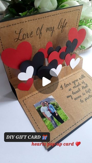 Cartonnage, Pop Up Anniversary Cards Diy, Chanyeol Stay With Me, Pop Up Cards Diy, Handmade Invitation Cards, Heart Pop Up Card, Diy Anniversary Cards, Greeting Cards Handmade Birthday, Happy Anniversary Gifts