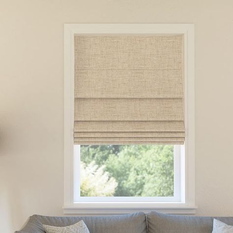 Sun Zero Somerton Textured Total Blackout Cordless Roman Shade - On Sale - Bed Bath & Beyond - 35981164 Blackout Roman Shades, Indoor Blinds, Blackout Roller Shades, Light Filtering Shades, Fabric Roman Shades, Cordless Roman Shades, Sun Zero, Shade Store, Roman Shade