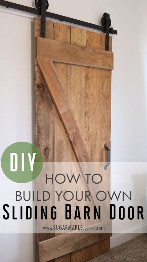 Single Sliding Barn Door, Barn Door Diy, Making Barn Doors, Sliding Barn Door Track, Diy Sliding Barn Door, Barn Door Designs, Door Diy, Barn Door Track, Door Track