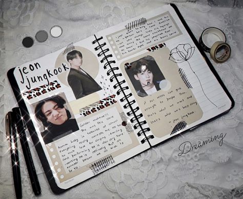 Jungkook Seven Journal, Jeon Jungkook Journal Ideas, Jungkook Scrapbook Ideas, Jungkook Diary Ideas, Jungkook Scrapbook, Kpop Diary Ideas, Jungkook Journal Ideas, Jungkook Journal, Bts Journal Ideas