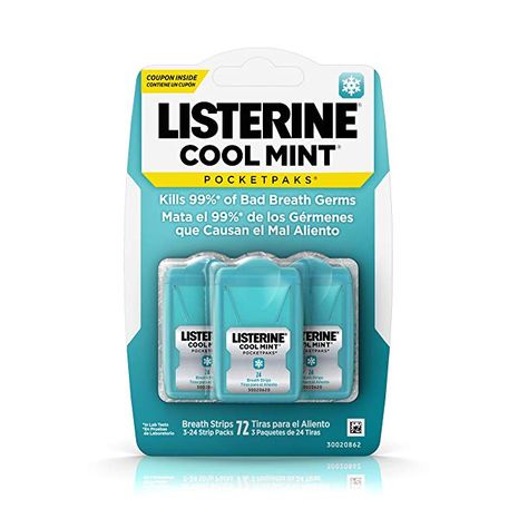 Listerine Pocketpaks, Listerine Cool Mint, Breath Spray, Bad Breath Remedy, 99 Percent, Johnson And Johnson, Cotton Ball, Mouthwash, Propylene Glycol