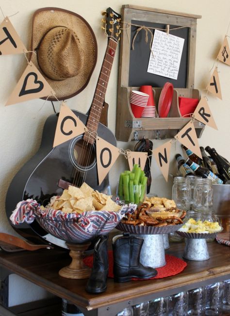 Party Country Western Style! #worldmarkettribe Nashville Birthday Party Ideas, Country Style Party Ideas, Country Music Theme Party, Country 40th Birthday Western Theme, 90s Country Party Theme, 90s Country Theme Party, 30th Birthday Country Theme, 90s Country Birthday Party Theme, Nashville Party Theme