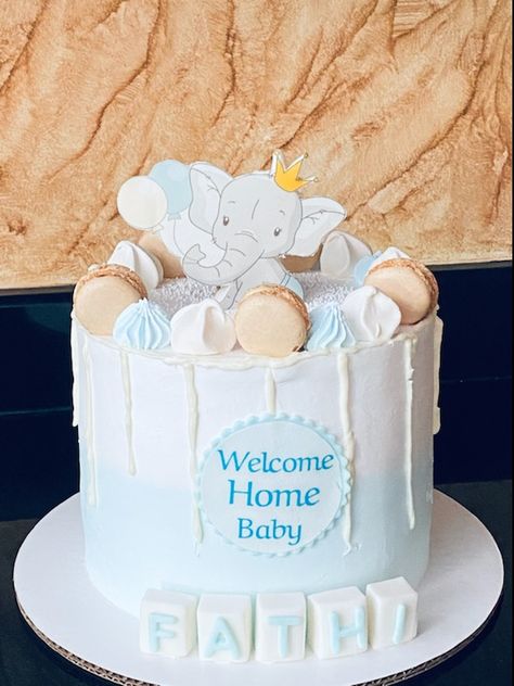 Welcome Baby Boy Cake Ideas, Welcome Home Baby Cake, Baby Welcome Cake, Welcome Baby Boy Cake, Welcome Home Cakes, Diy Cakes, Baby Boy Decorations, Baby Naming, Welcome Home Baby