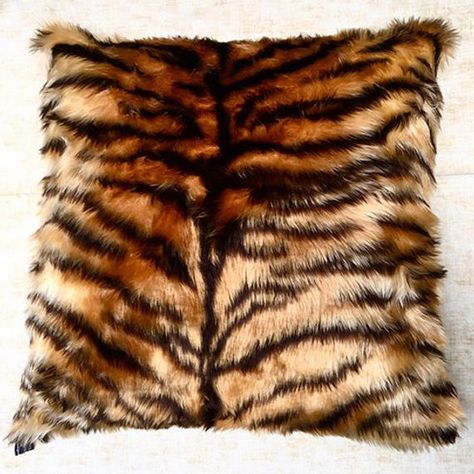 * Gorgeously Soft Tiger Faux Fur Fluffy Cushion Cover    (the reverse is plain black 100% cotton fabric)*  As these are handmade the pattern position may vary slightly*  Fits an 18" x 18" Cushion    Please note the cushion is not included.*   Envelope/Overlap Closure (no buttons or zips)     Easily removed for washing*  Fully trimmed and overlocked for long lasting wear*   Hand Made in our Devon Workshop, UK*  We have bandanas, headbands & bow ties to match, please visit our shop to view oth Vital Spring, Fluffy Cushions, Fun Fabric, Printed Cushion Covers, White Cow, Printed Cushions, Fluffy Animals, White Faux Fur, Tiger Print